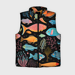 Женский жилет Фолк-арт рыбовы