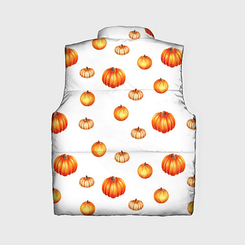 Женский жилет Оранжевые тыквы - паттерн / 3D-Светло-серый – фото 2