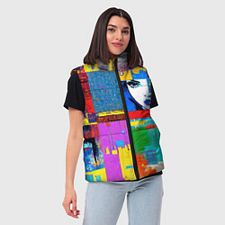 Женский жилет Лоскутное одеяло - поп-арт, цвет: 3D-светло-серый — фото 2