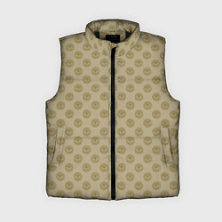 Женский жилет Паттерн глаз с растительным орнаментом на бежевом, цвет: 3D-черный