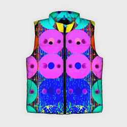Женский жилет Паттерн из дисков - неон - нейросеть, цвет: 3D-светло-серый