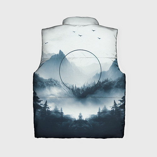 Женский жилет Утренние горы / 3D-Черный – фото 2