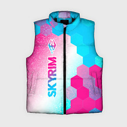 Женский жилет Skyrim neon gradient style: по-вертикали, цвет: 3D-черный