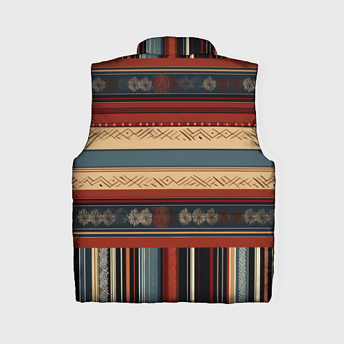 Женский жилет Этнический принт в полоску / 3D-Красный – фото 2