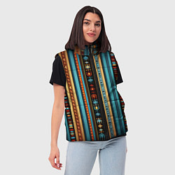 Женский жилет Этнический паттерн в вертикальную полоску, цвет: 3D-красный — фото 2