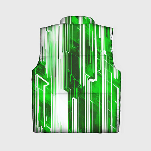 Женский жилет Киберпанк полосы белый и зелёный / 3D-Красный – фото 2