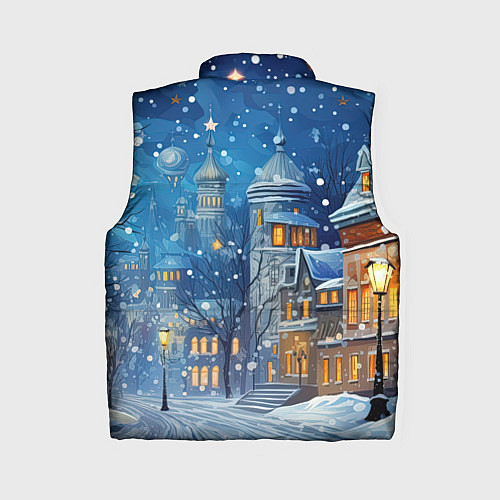 Женский жилет Новогоднее настроение город / 3D-Красный – фото 2