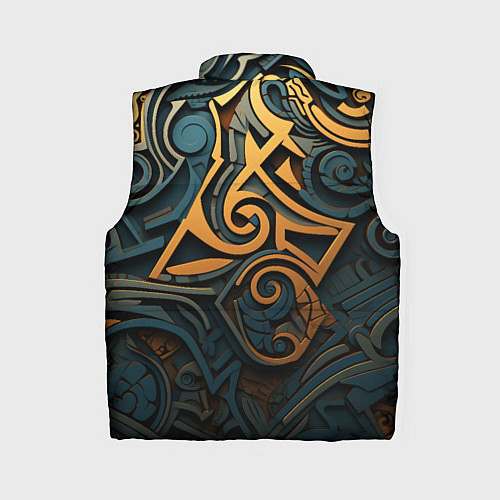 Женский жилет Абстрактный узор в викингском стиле / 3D-Черный – фото 2
