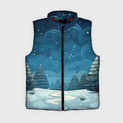 Женский жилет Зеленые елки новый год