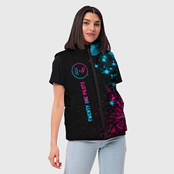 Женский жилет Twenty One Pilots - neon gradient по-вертикали, цвет: 3D-черный — фото 2