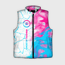 Женский жилет Ghost of Tsushima neon gradient style по-вертикали, цвет: 3D-черный