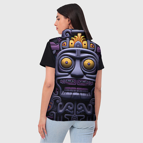 Женский жилет Орнамент в стиле ацтеков / 3D-Красный – фото 4