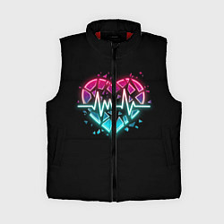 Женский жилет Разбитое сердце с линией пульса со свечением