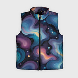 Женский жилет Космические волны и звездная пыль, цвет: 3D-светло-серый