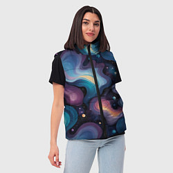 Женский жилет Космические волны и звездная пыль, цвет: 3D-светло-серый — фото 2