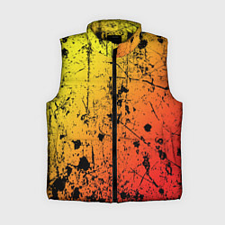 Женский жилет Огненный перелив заката с текстурой царапин и брыз