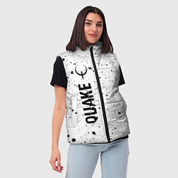 Женский жилет Quake glitch на светлом фоне по-вертикали, цвет: 3D-черный — фото 2