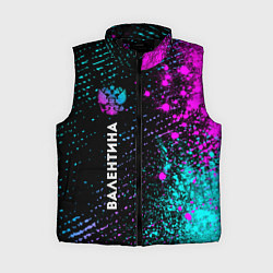 Женский жилет Валентина и неоновый герб России по-вертикали, цвет: 3D-черный