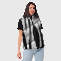 Женский жилет Черные размытые овалы и полосы, цвет: 3D-черный — фото 2