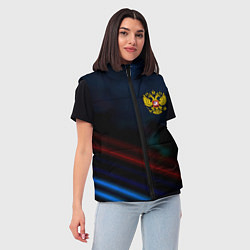 Женский жилет Спортивная россия герб, цвет: 3D-светло-серый — фото 2