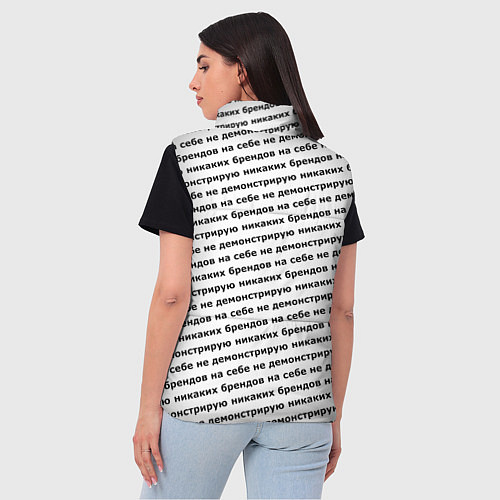 Женский жилет Никаких брендов черный на белом / 3D-Красный – фото 4