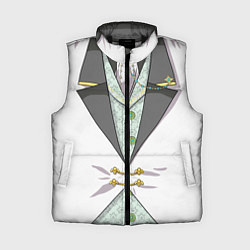 Женский жилет Белый мультяшный фрак с шейным платком, цвет: 3D-черный