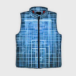 Женский жилет Синие неоновые полосы киберпанк, цвет: 3D-красный