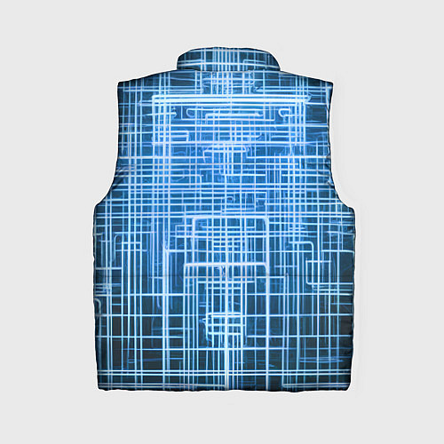 Женский жилет Синие неоновые полосы киберпанк / 3D-Красный – фото 2