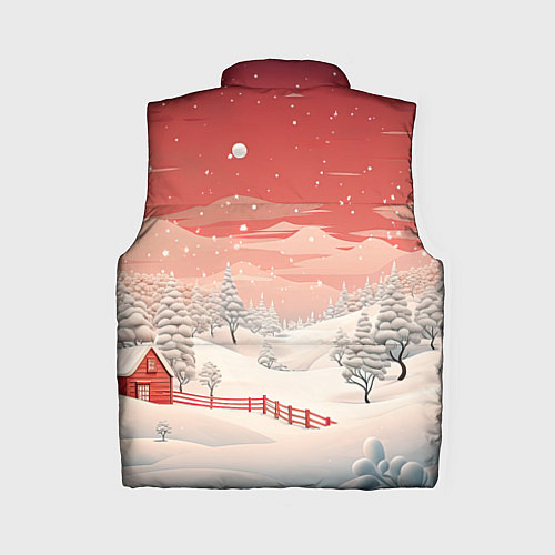 Женский жилет Завораживающий зимний пейзаж / 3D-Черный – фото 2