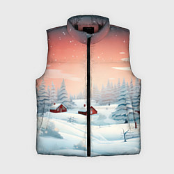 Женский жилет Погружение в зимнюю атмосферу, цвет: 3D-черный