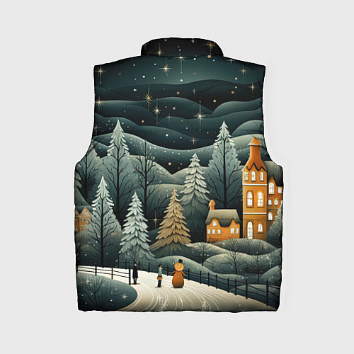 Женский жилет Зима в городе ожидание праздника / 3D-Черный – фото 2