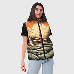 Женский жилет Белоснежные сугробы и зимние забавы, цвет: 3D-светло-серый — фото 2