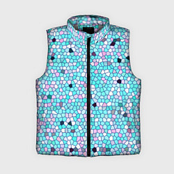 Женский жилет Мозаика розово-голубая