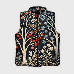 Женский жилет Новогодние узоры и деревья