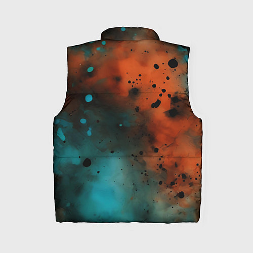 Женский жилет Акварельные брызги в оранжевом / 3D-Черный – фото 2