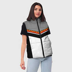 Женский жилет Углы и треугольники: оранжевый и красный, цвет: 3D-красный — фото 2