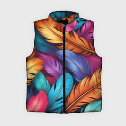 Женский жилет Перья паттерн - нейросеть