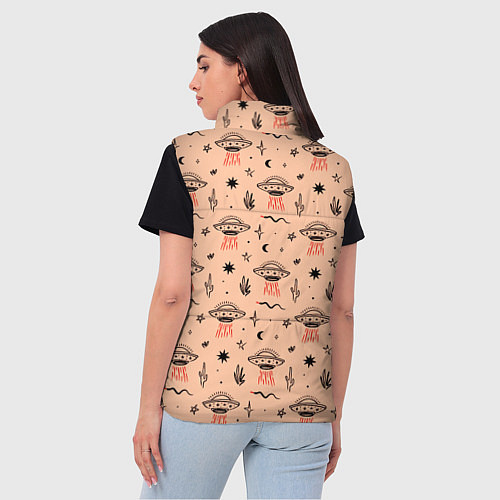 Женский жилет НЛО пустынные змеи / 3D-Светло-серый – фото 4