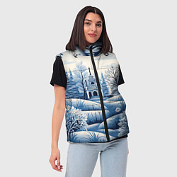 Женский жилет Пушистые завитки, цвет: 3D-светло-серый — фото 2