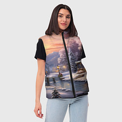 Женский жилет Зима в городе, цвет: 3D-светло-серый — фото 2