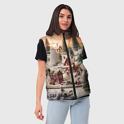 Женский жилет Морозная симфония праздника, цвет: 3D-черный — фото 2