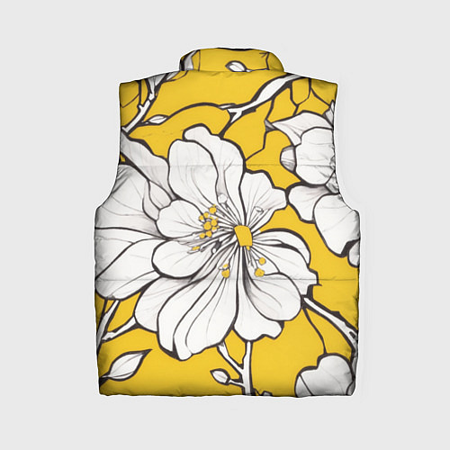 Женский жилет Японский паттерн цветов / 3D-Черный – фото 2