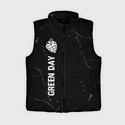 Женский жилет Green Day glitch на темном фоне по-вертикали, цвет: 3D-черный