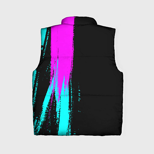 Женский жилет Маргарита и неоновый герб России по-вертикали / 3D-Черный – фото 2