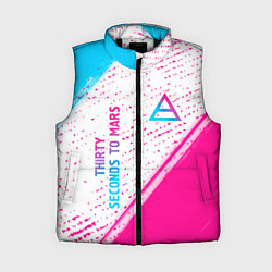 Женский жилет Thirty Seconds to Mars neon gradient style вертика, цвет: 3D-черный
