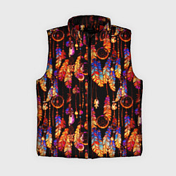 Женский жилет Ловцы снов с яркими перьями