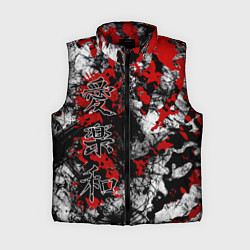 Женский жилет Японский стиль иероглифы