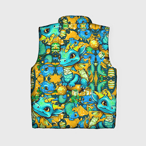 Женский жилет Милые новогодние дракончики / 3D-Черный – фото 2