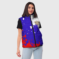 Женский жилет Российский герб на триколоре, цвет: 3D-красный — фото 2