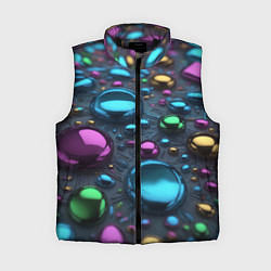 Женский жилет Абстрактция с разноцветными металлическими овалами
